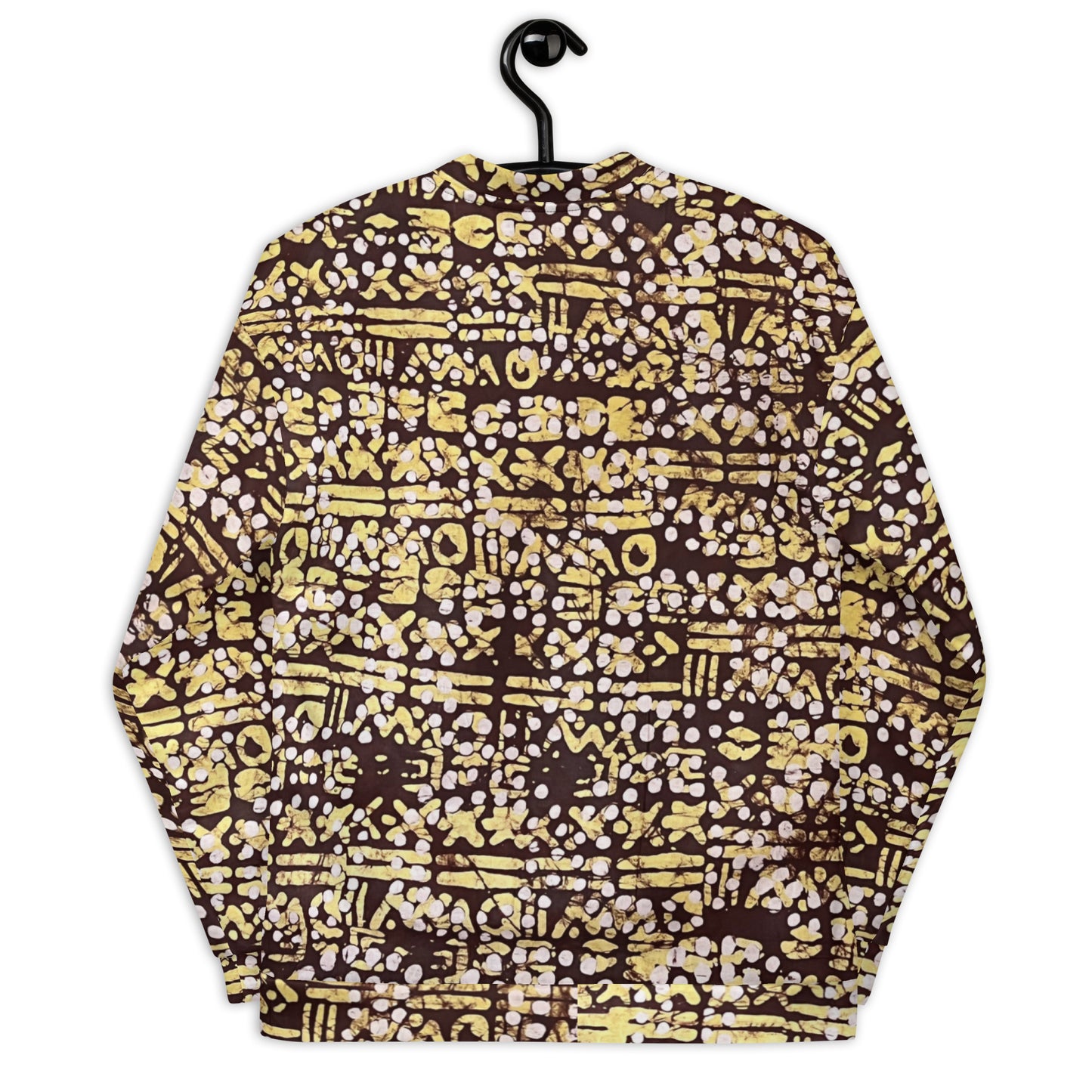 Yellow Brown Noughts & Crosses Adire Unisex Bomber Jacket