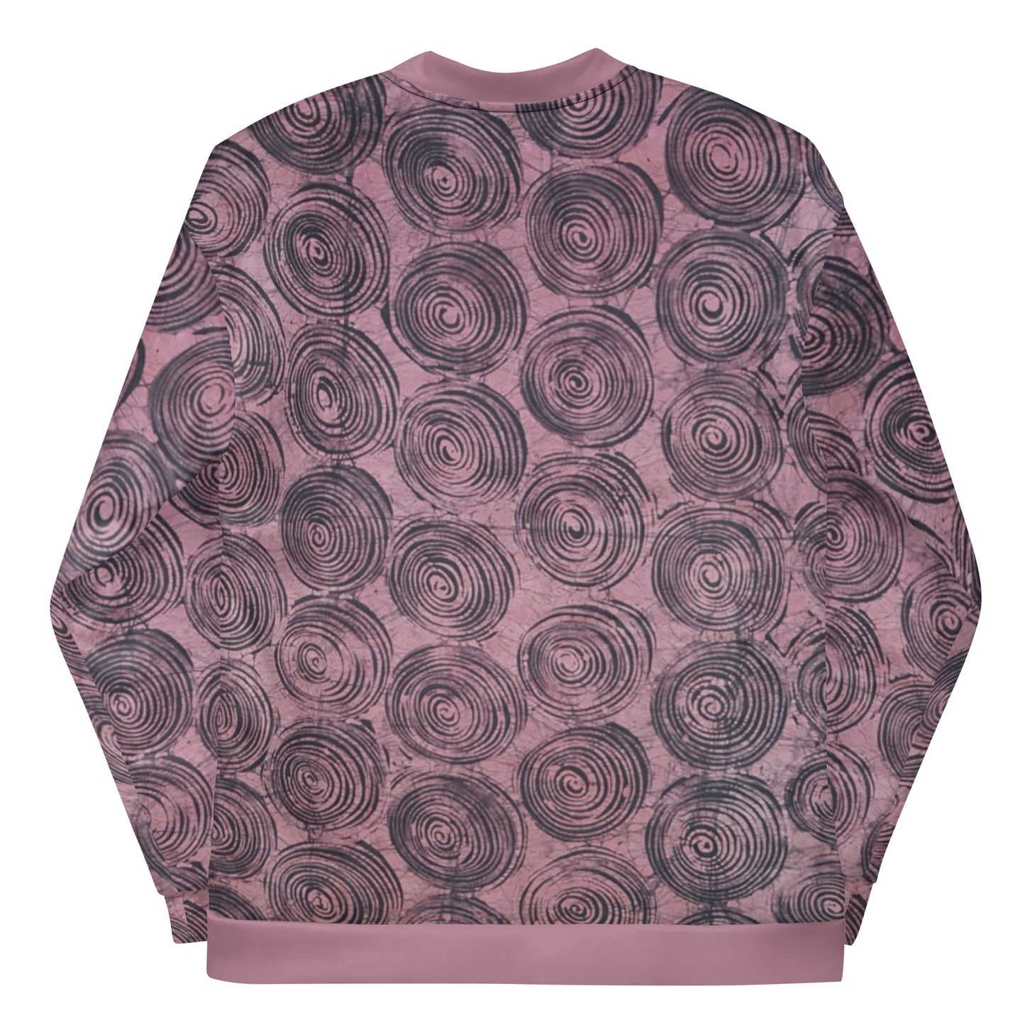 Pink & Black Swirls Adire Unisex Bomber Jacket