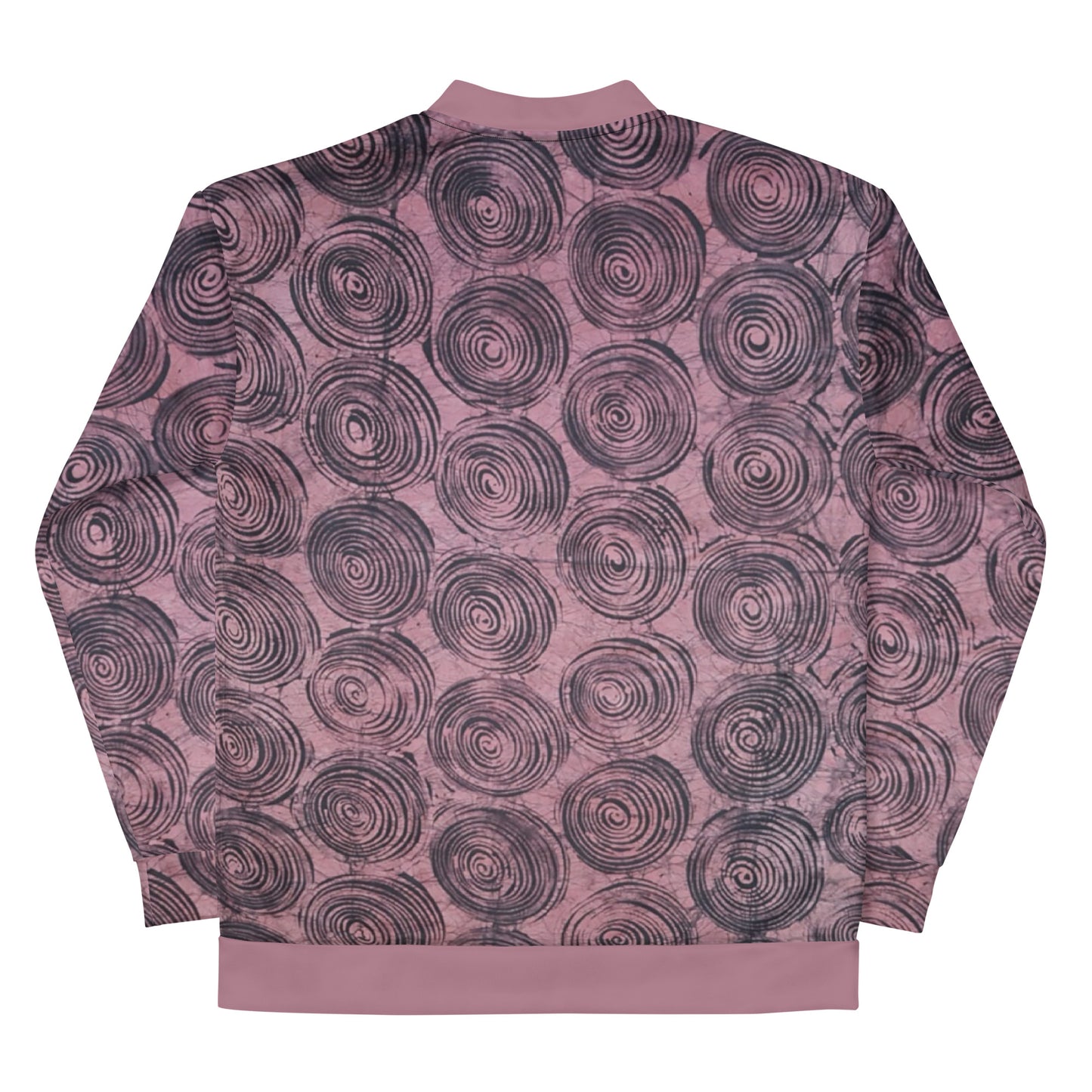 Pink & Black Swirls Adire Unisex Bomber Jacket