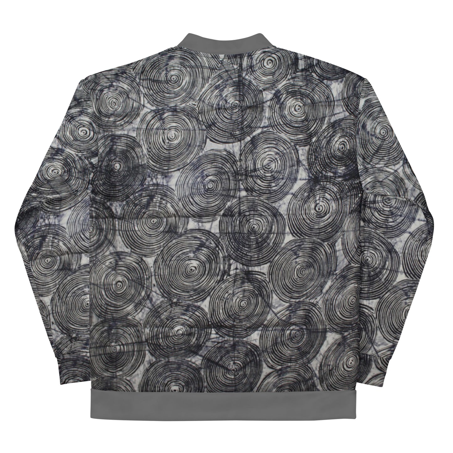 Black Swirls Adire Unisex Bomber Jacket