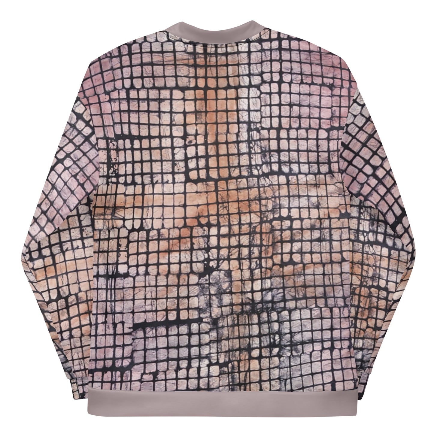 Pink Checked Adire Unisex Bomber Jacket