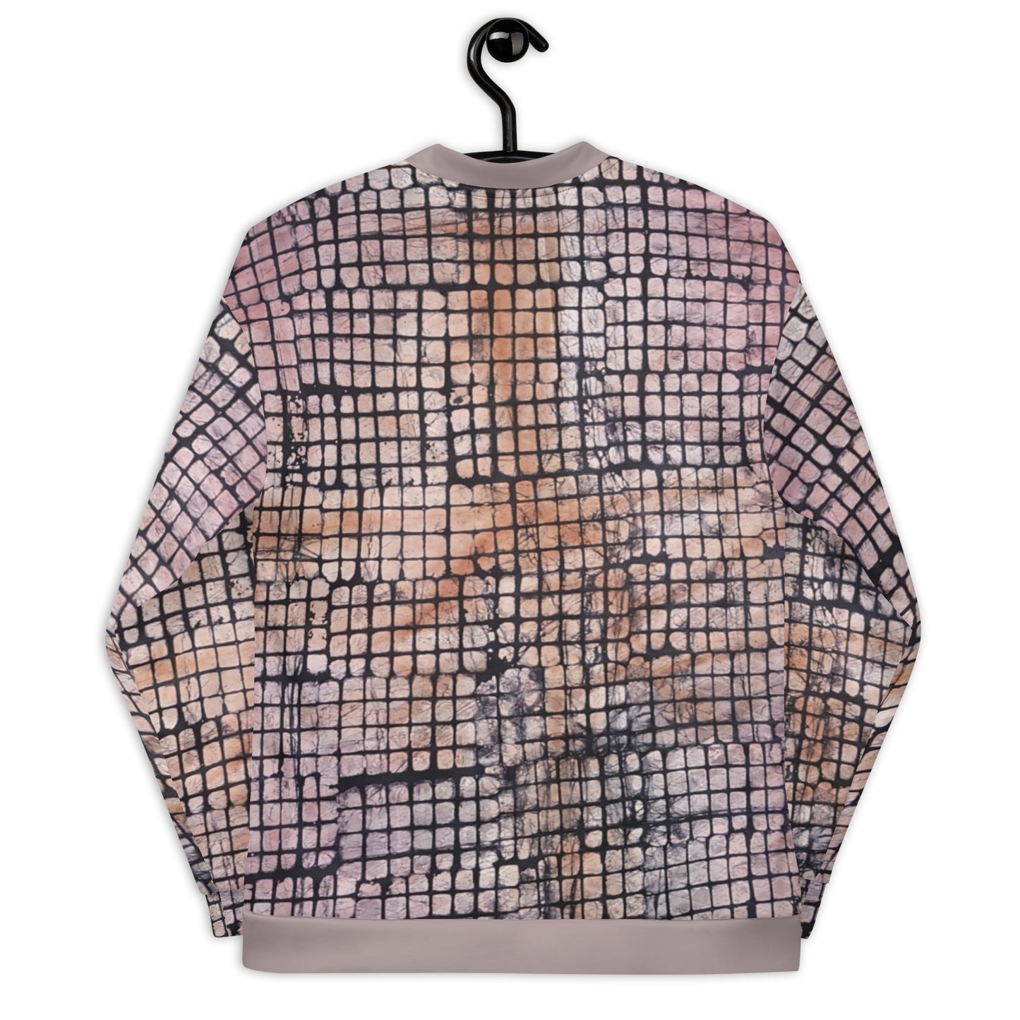 Pink Checked Adire Unisex Bomber Jacket