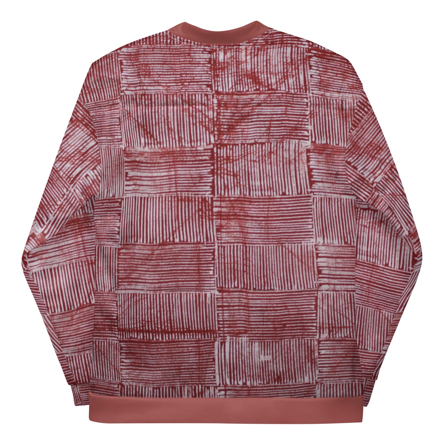 Red & White Stripes Adire Unisex Bomber Jacket