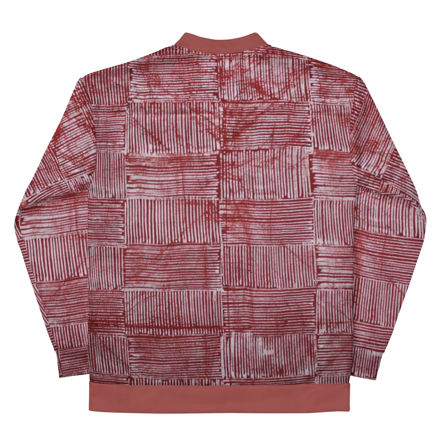 Red & White Stripes Adire Unisex Bomber Jacket