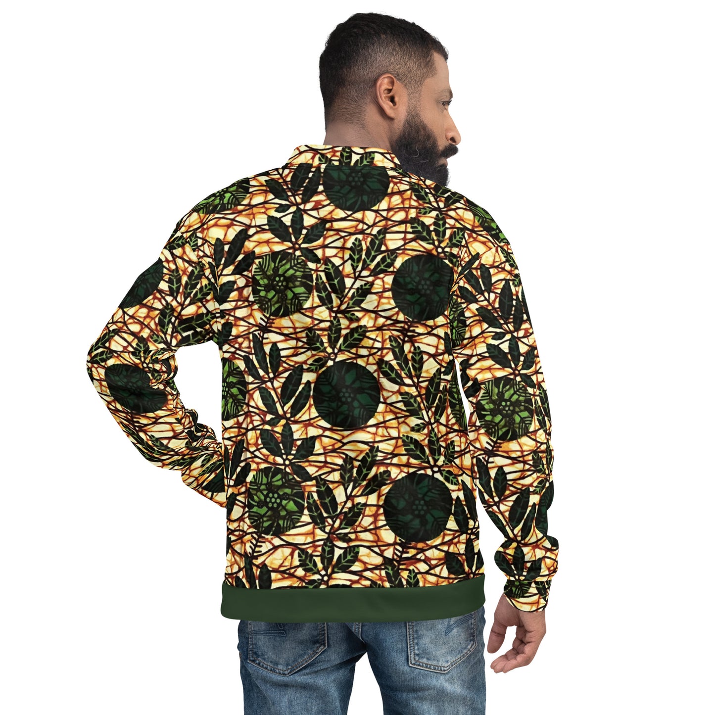 Green Leaf Wine Ankara Unisex Bomber Jacket