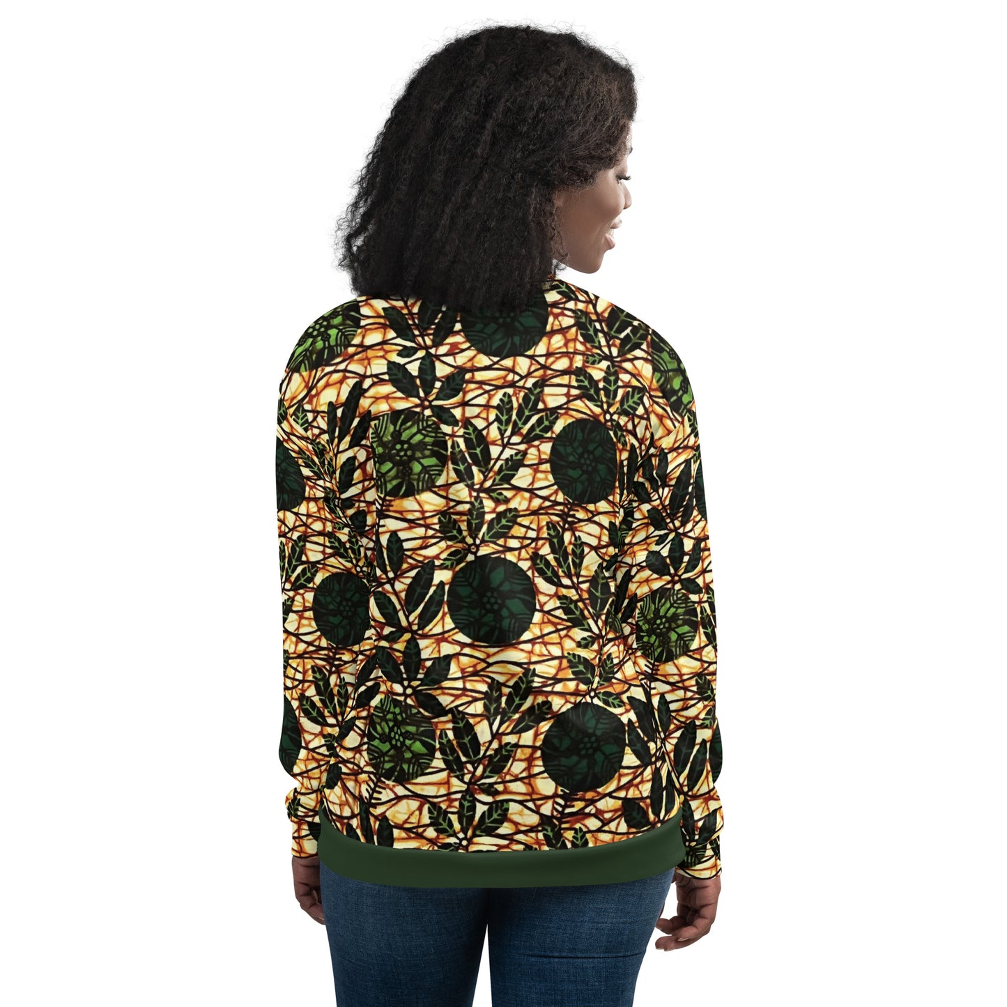 Green Leaf Wine Ankara Unisex Bomber Jacket