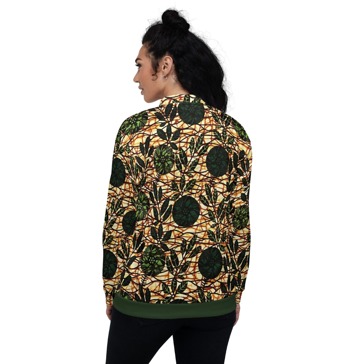 Green Leaf Wine Ankara Unisex Bomber Jacket