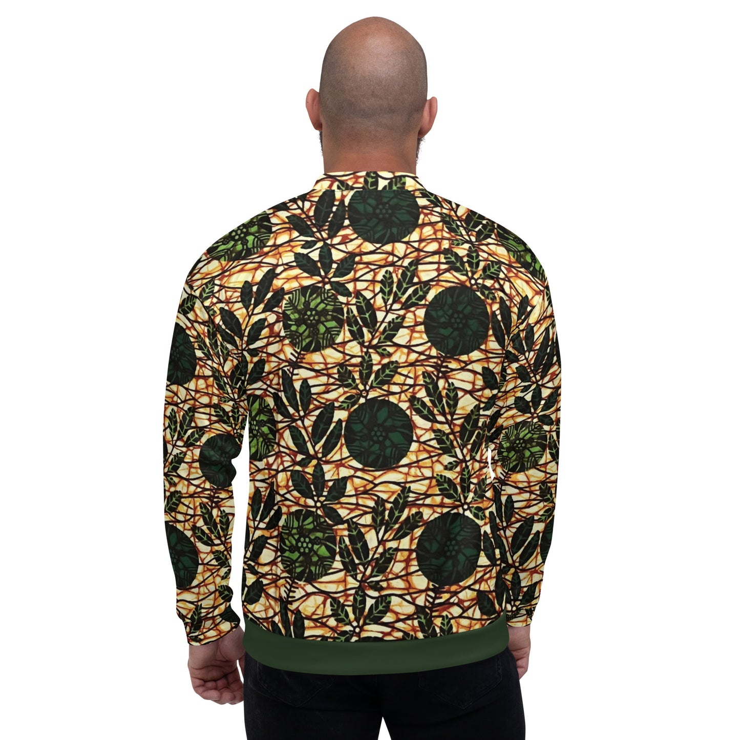 Green Leaf Wine Ankara Unisex Bomber Jacket