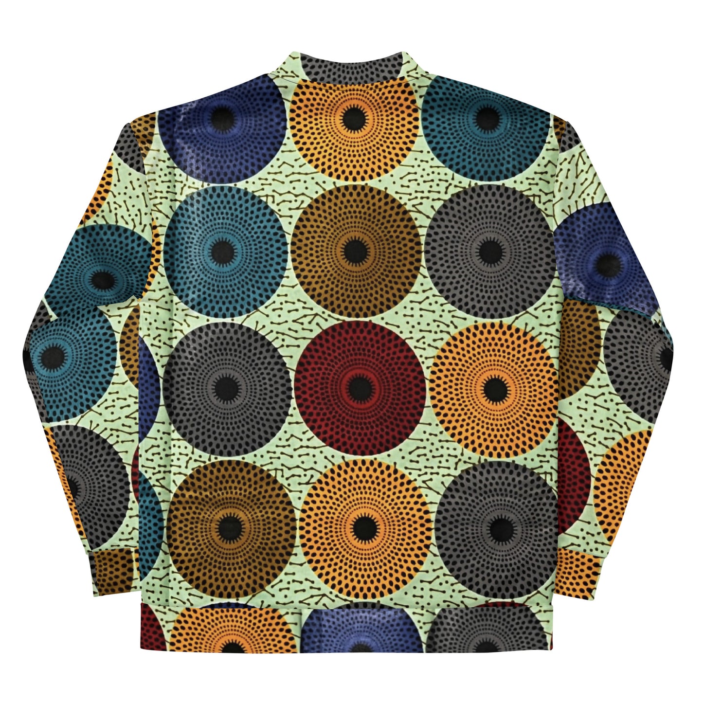 Multicolour Mandela Print Ankara Unisex Bomber Jacket