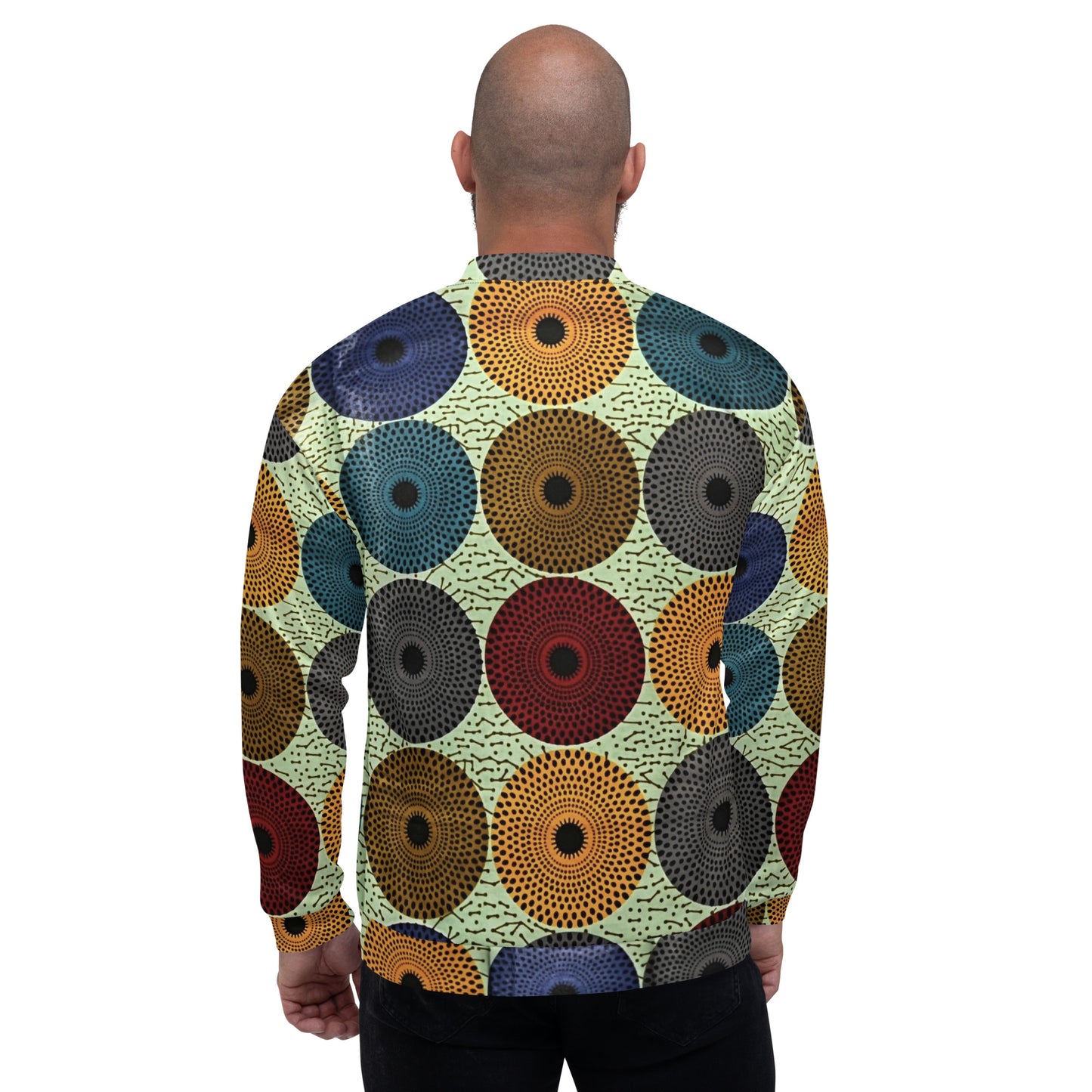 Multicolour Mandela Print Ankara Unisex Bomber Jacket