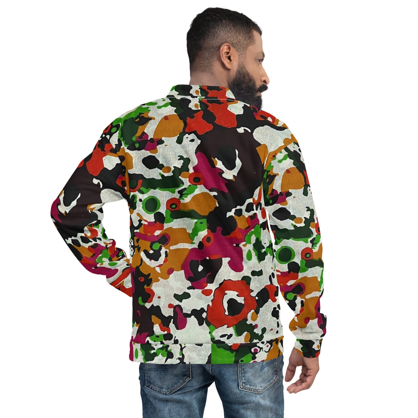 Multicolour Paint Ankara Unisex Bomber Jacket