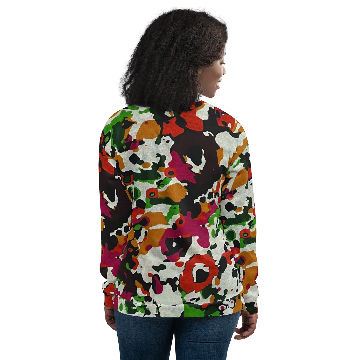 Multicolour Paint Ankara Unisex Bomber Jacket