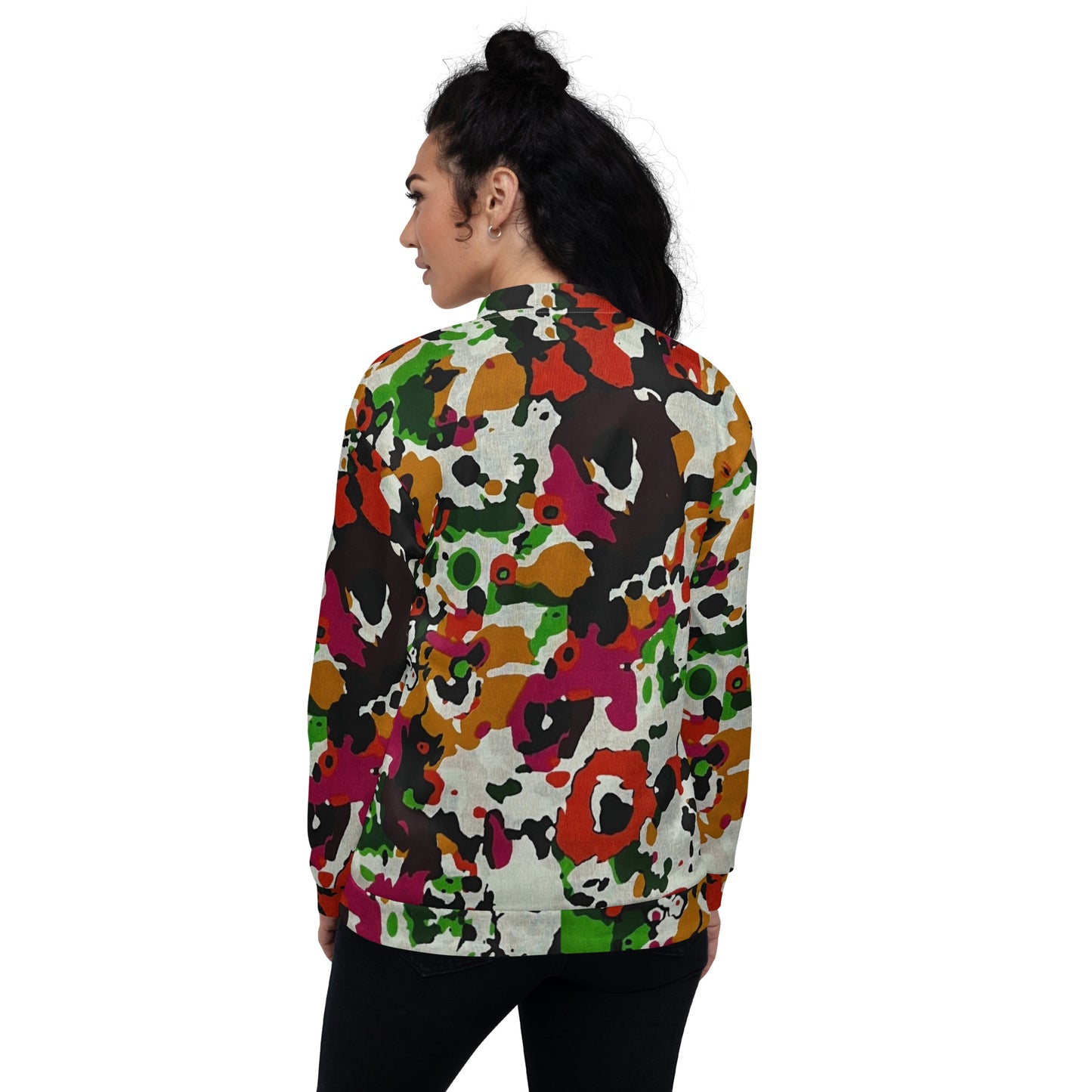 Multicolour Paint Ankara Unisex Bomber Jacket