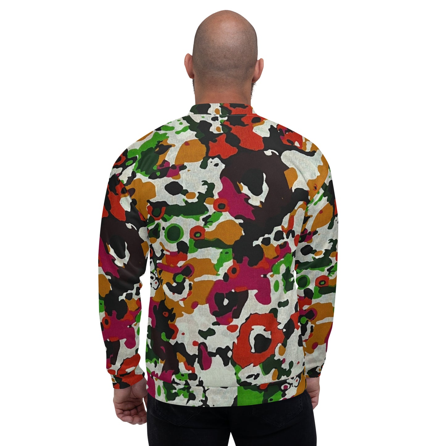 Multicolour Paint Ankara Unisex Bomber Jacket