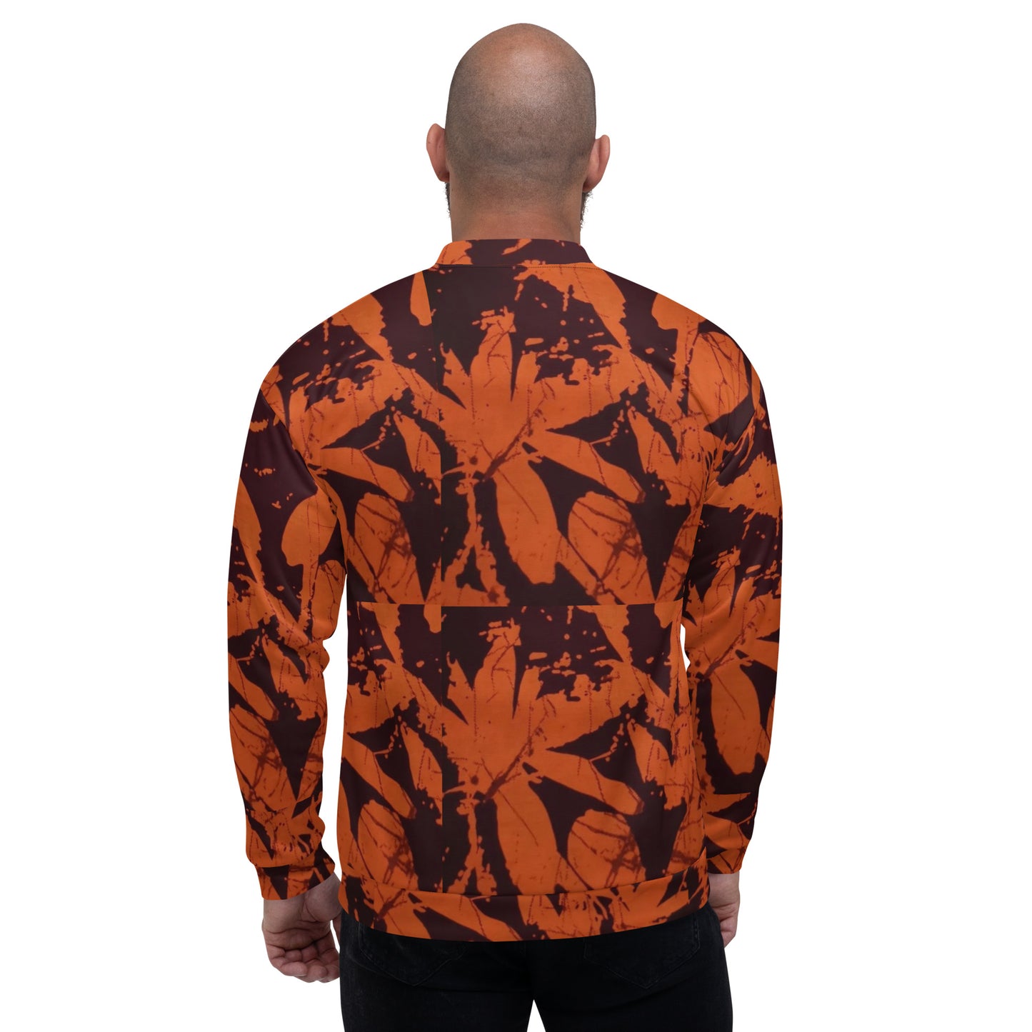 Orange Adire Unisex Bomber Jacket