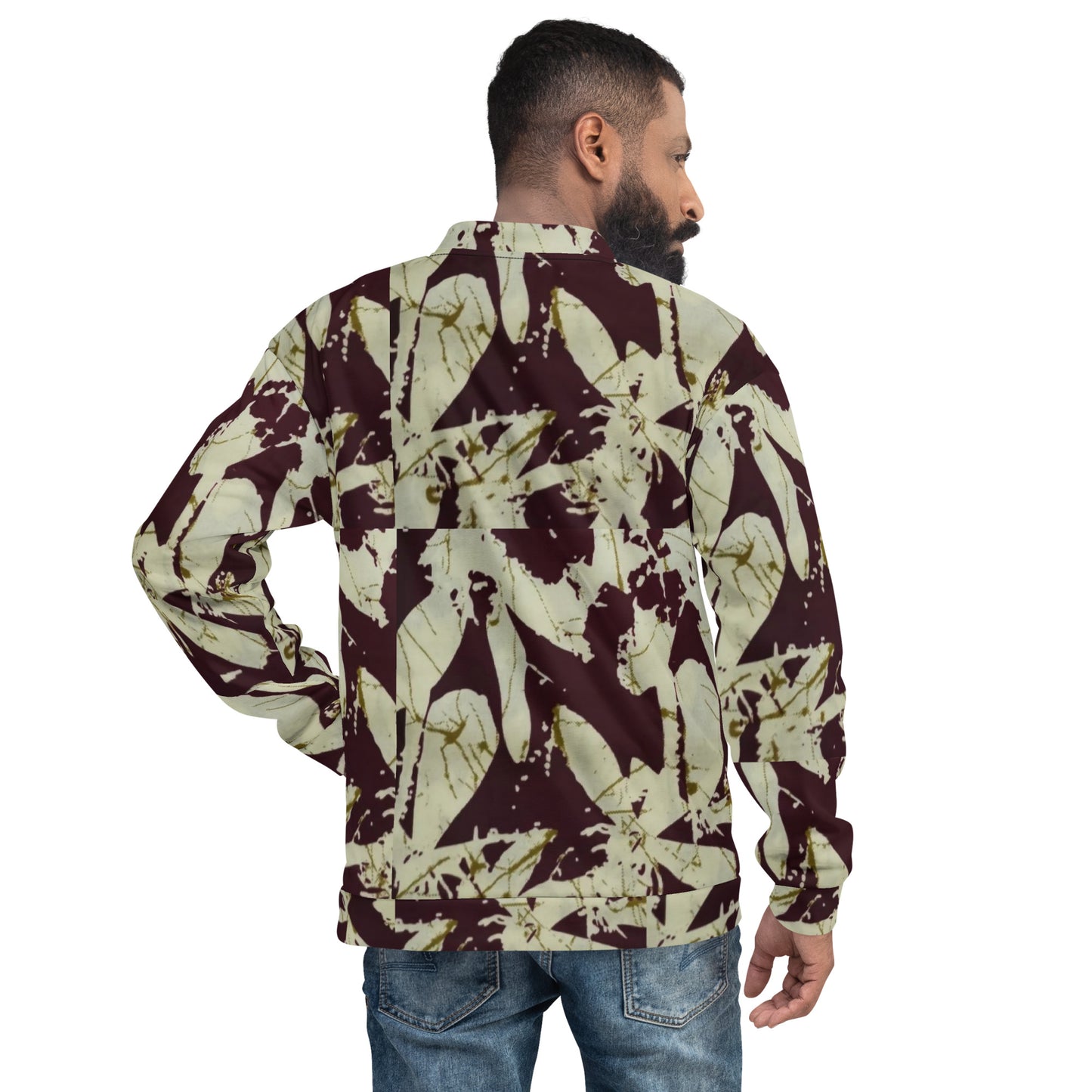 Brown Adire Unisex Bomber Jacket