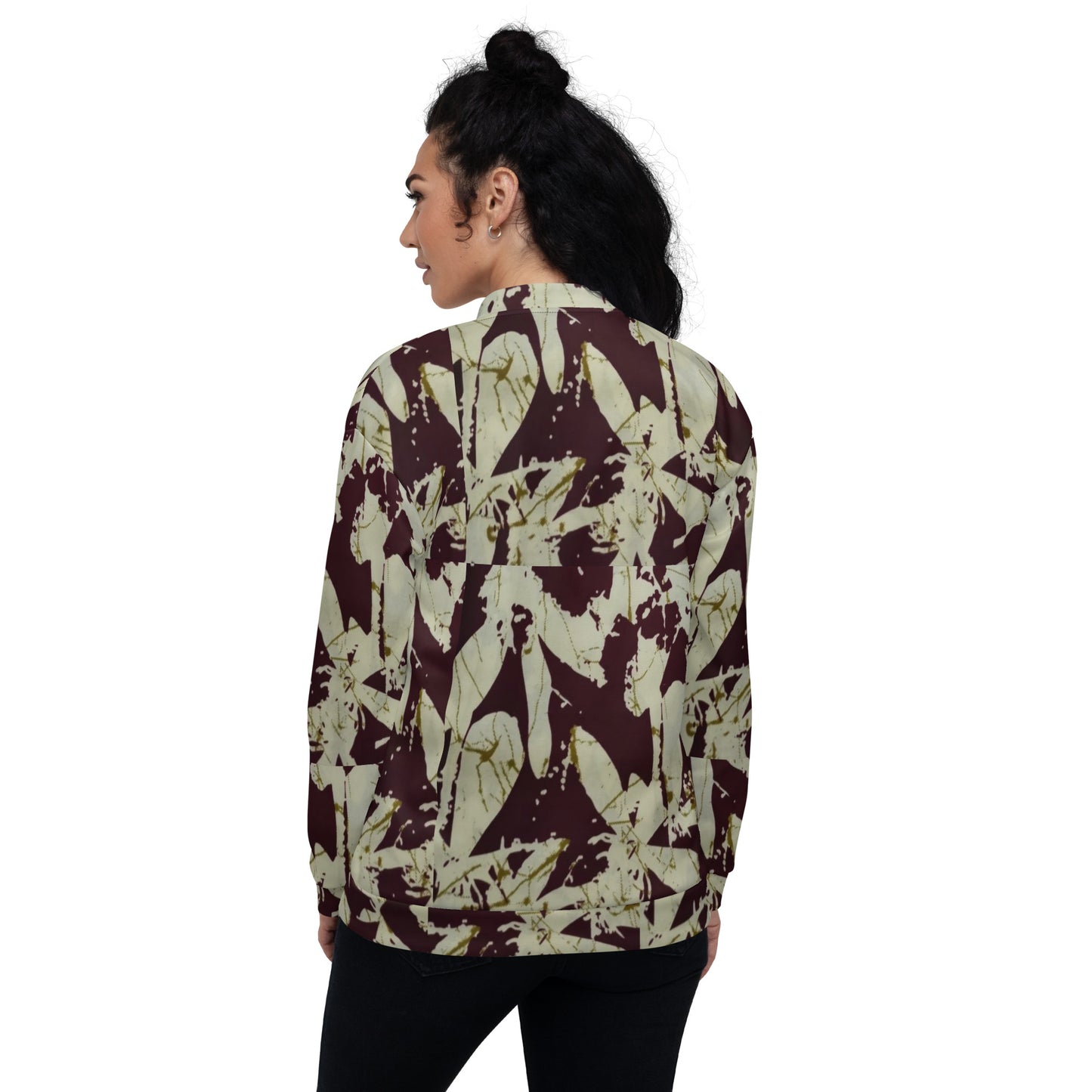 Brown Adire Unisex Bomber Jacket