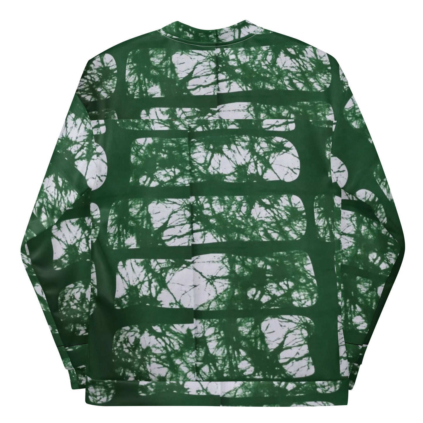 Green Adire Unisex Bomber Jacket