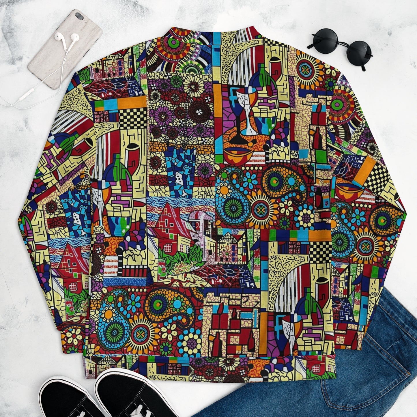 Colourful Artsy Ankara Unisex Bomber Jacket