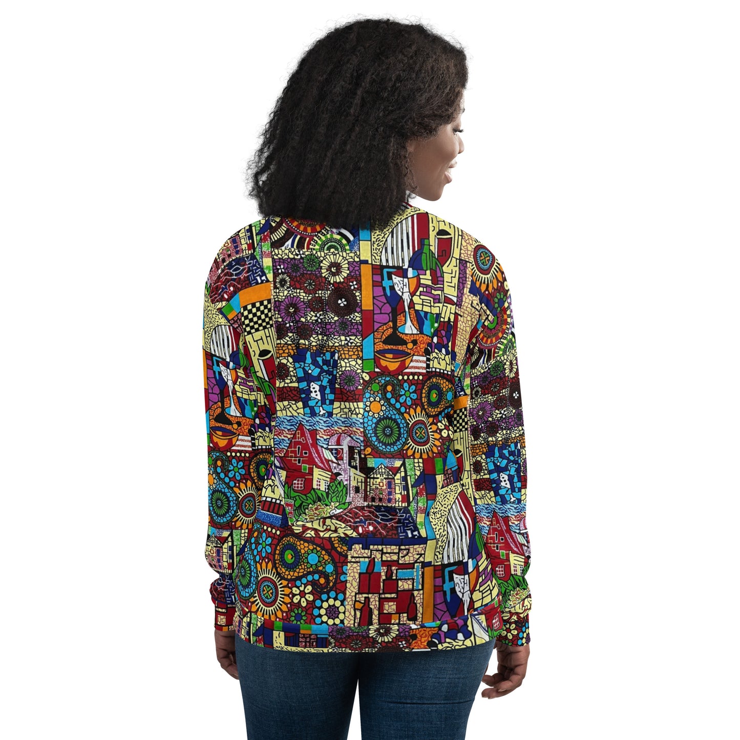 Colourful Artsy Ankara Unisex Bomber Jacket