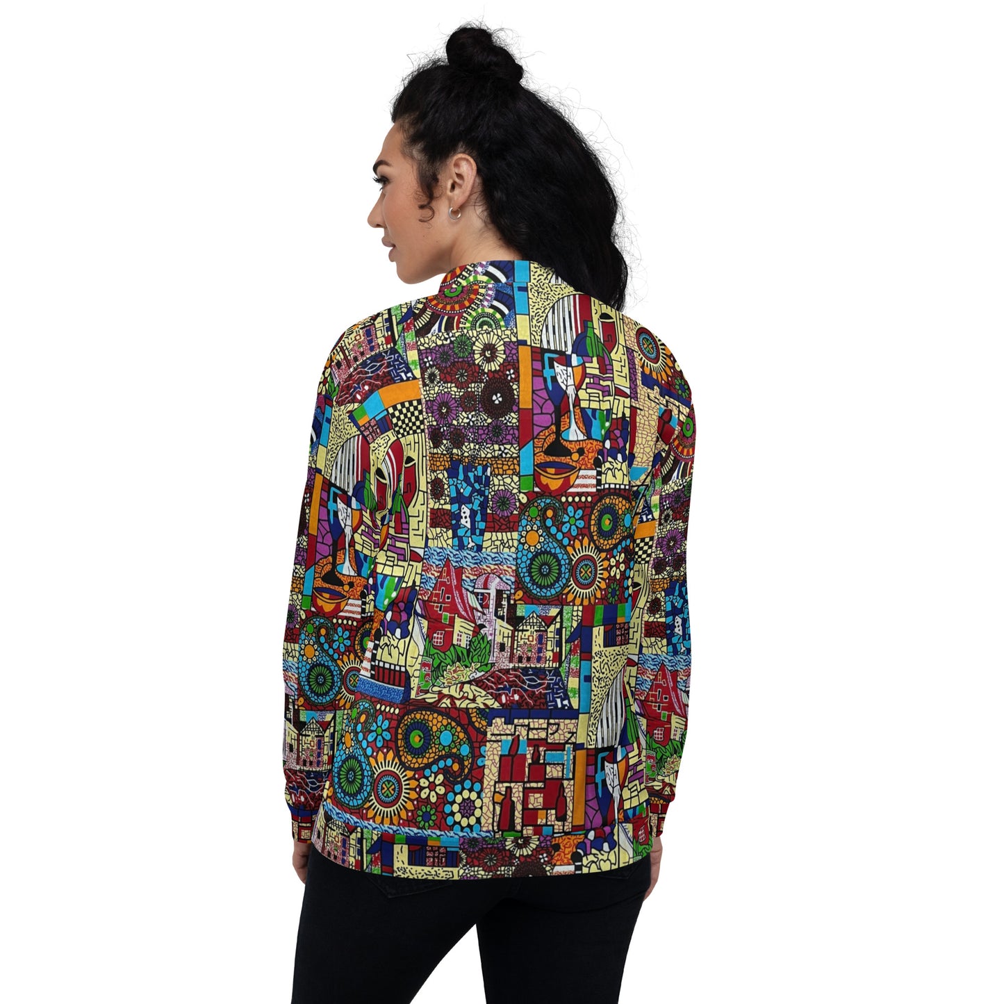 Colourful Artsy Ankara Unisex Bomber Jacket