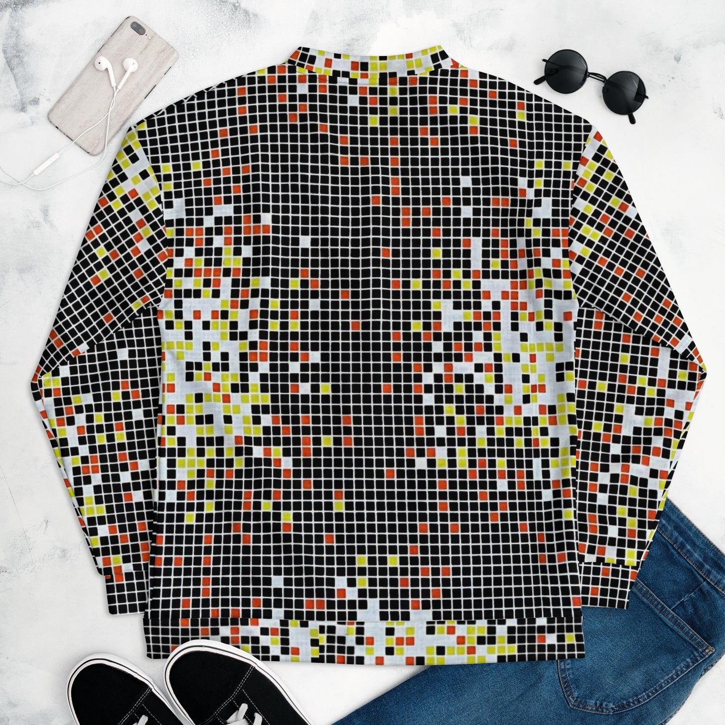 Graphic Square Ankara Unisex Bomber Jacket