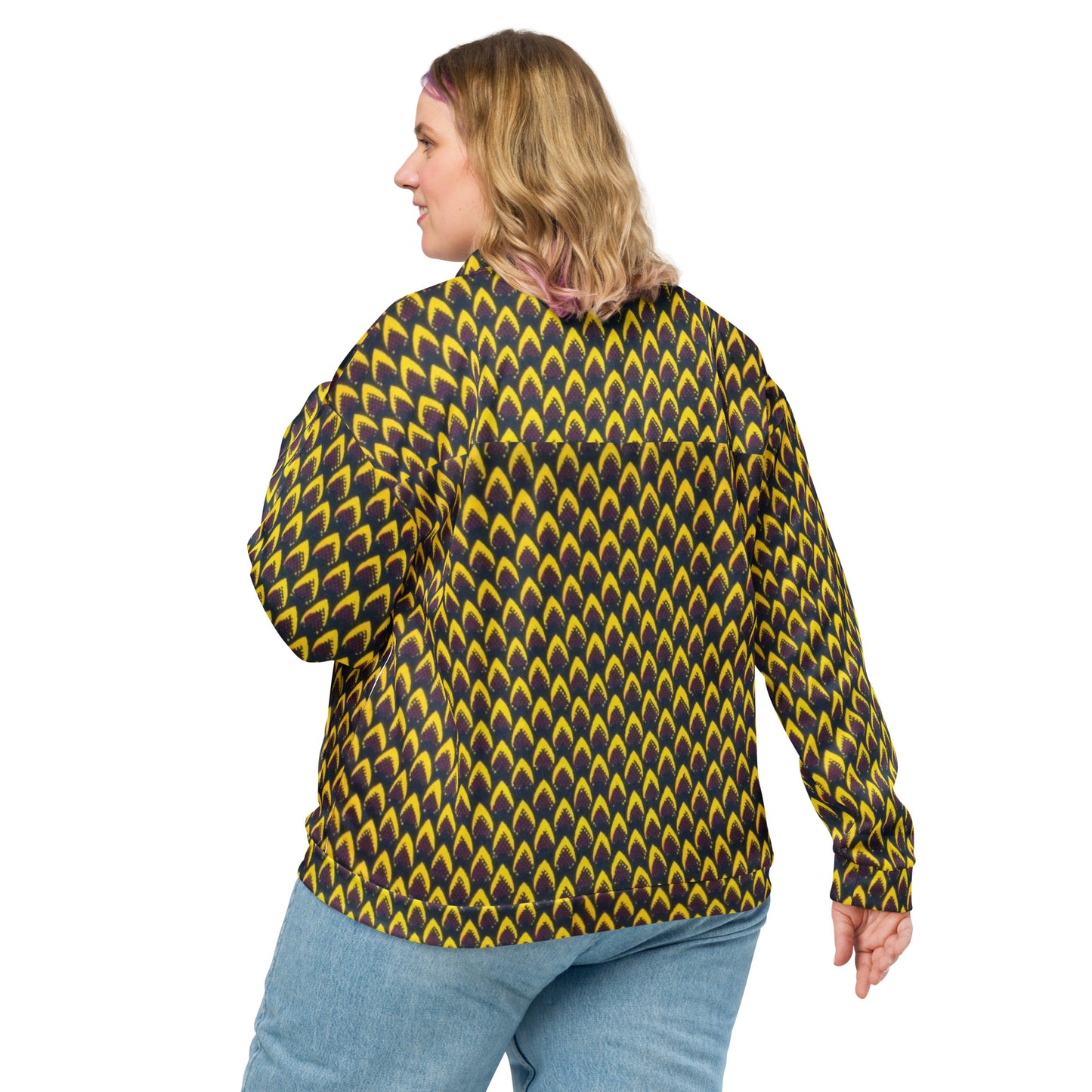 Yellow Flame Ankara Unisex Bomber Jacket