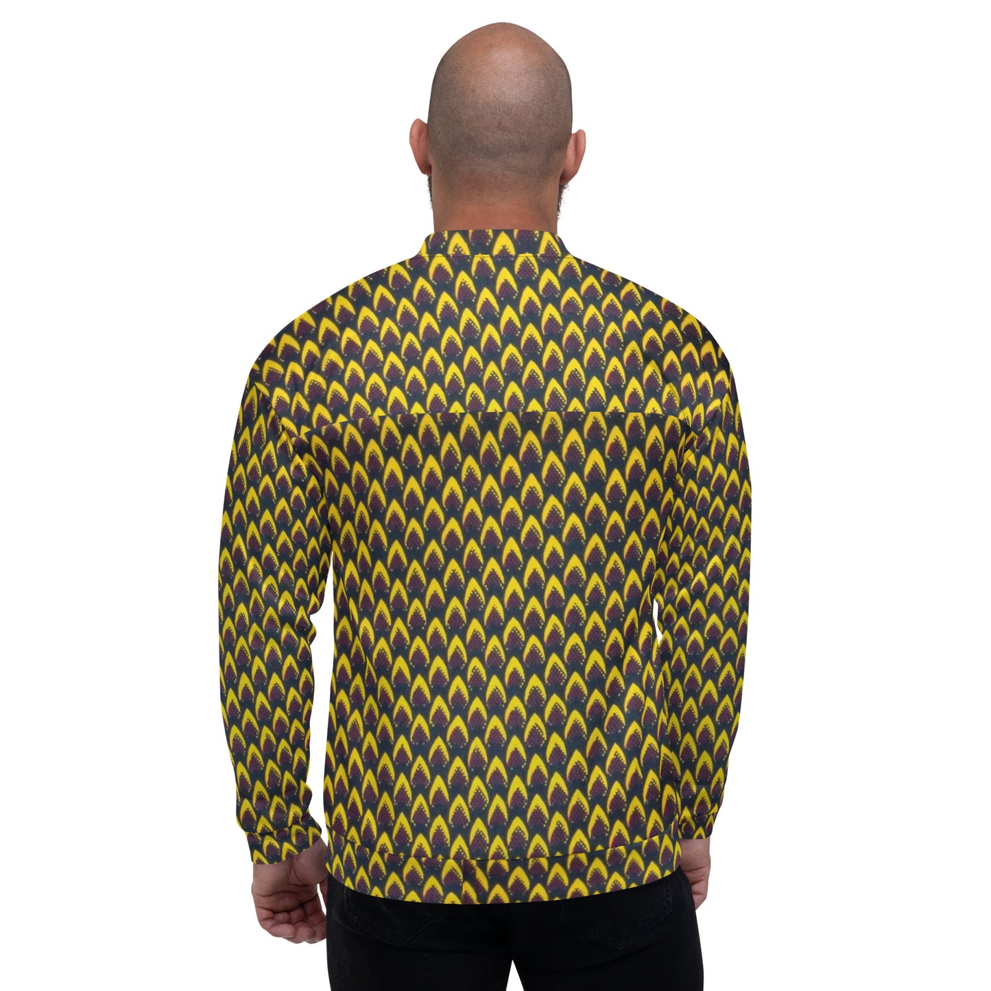 Yellow Flame Ankara Unisex Bomber Jacket