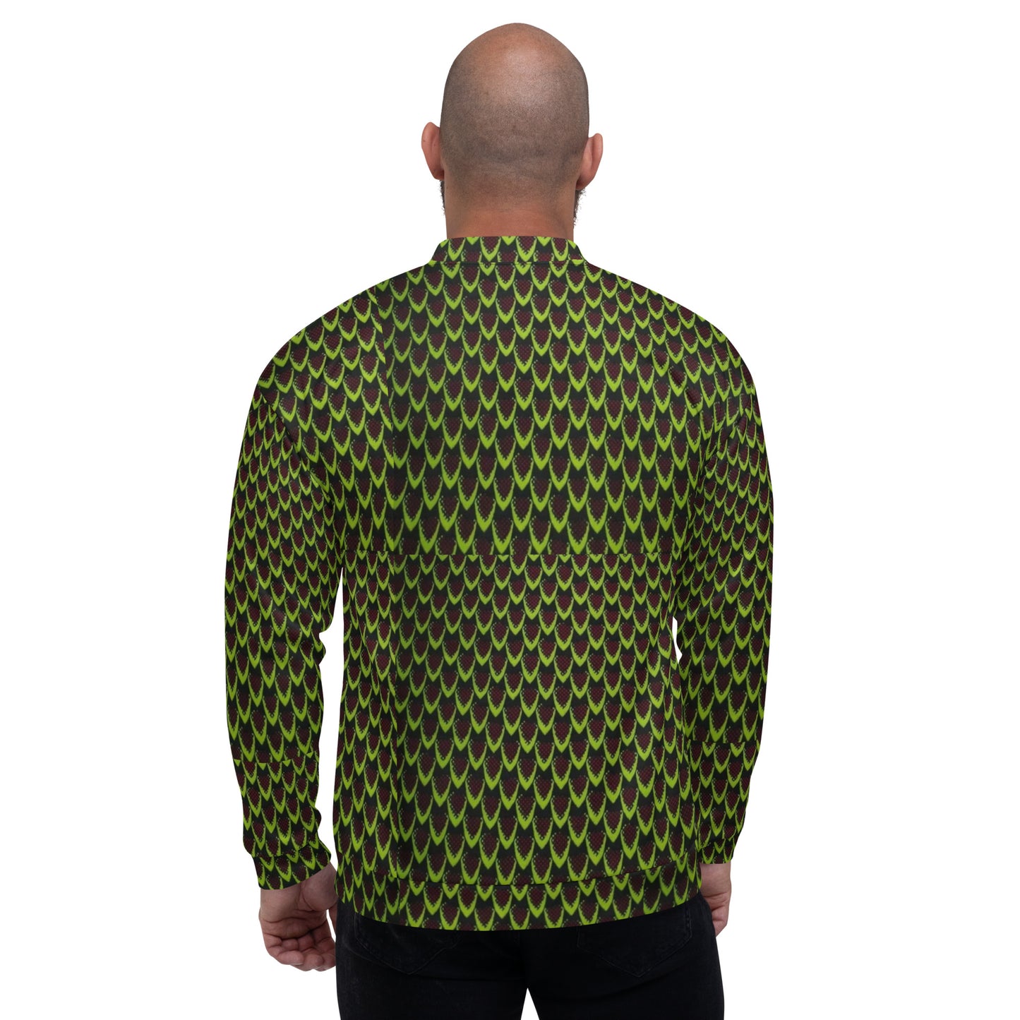 Green Flame Ankara Unisex Bomber Jacket