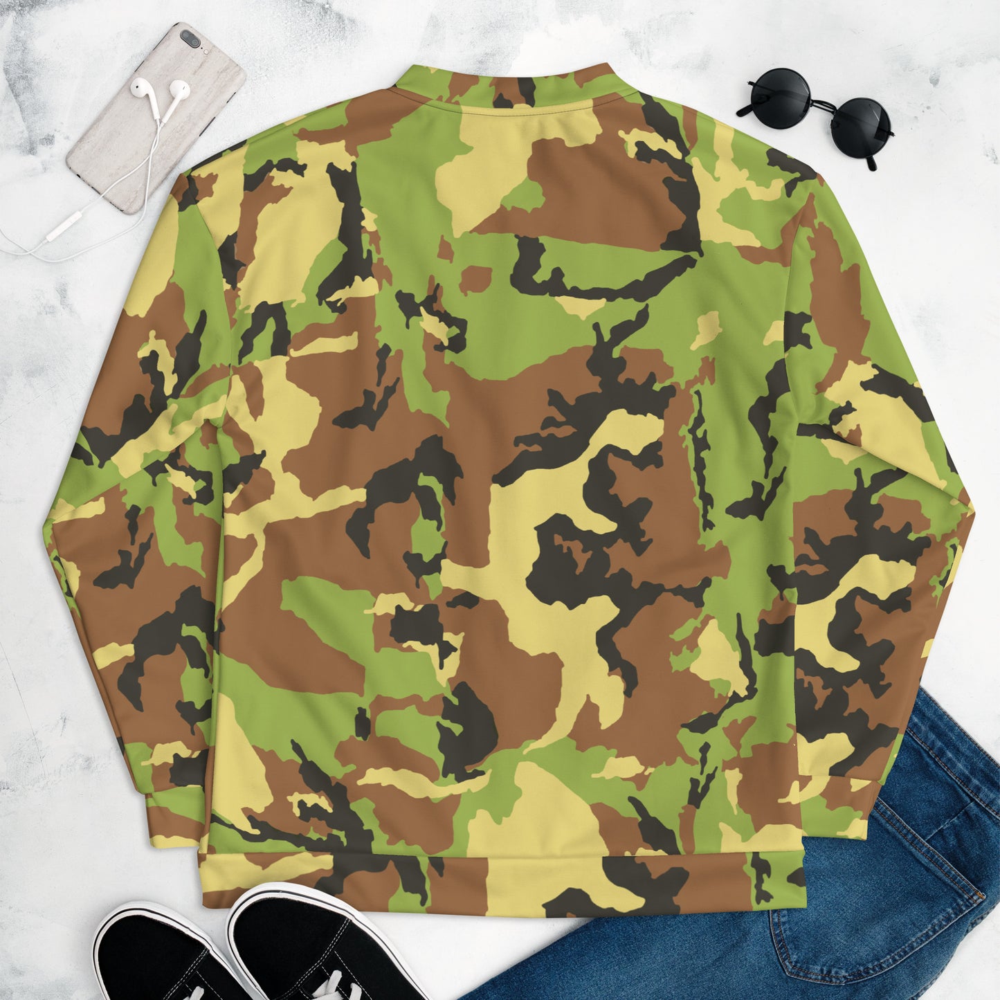 Camo Green Unisex Bomber Jacket