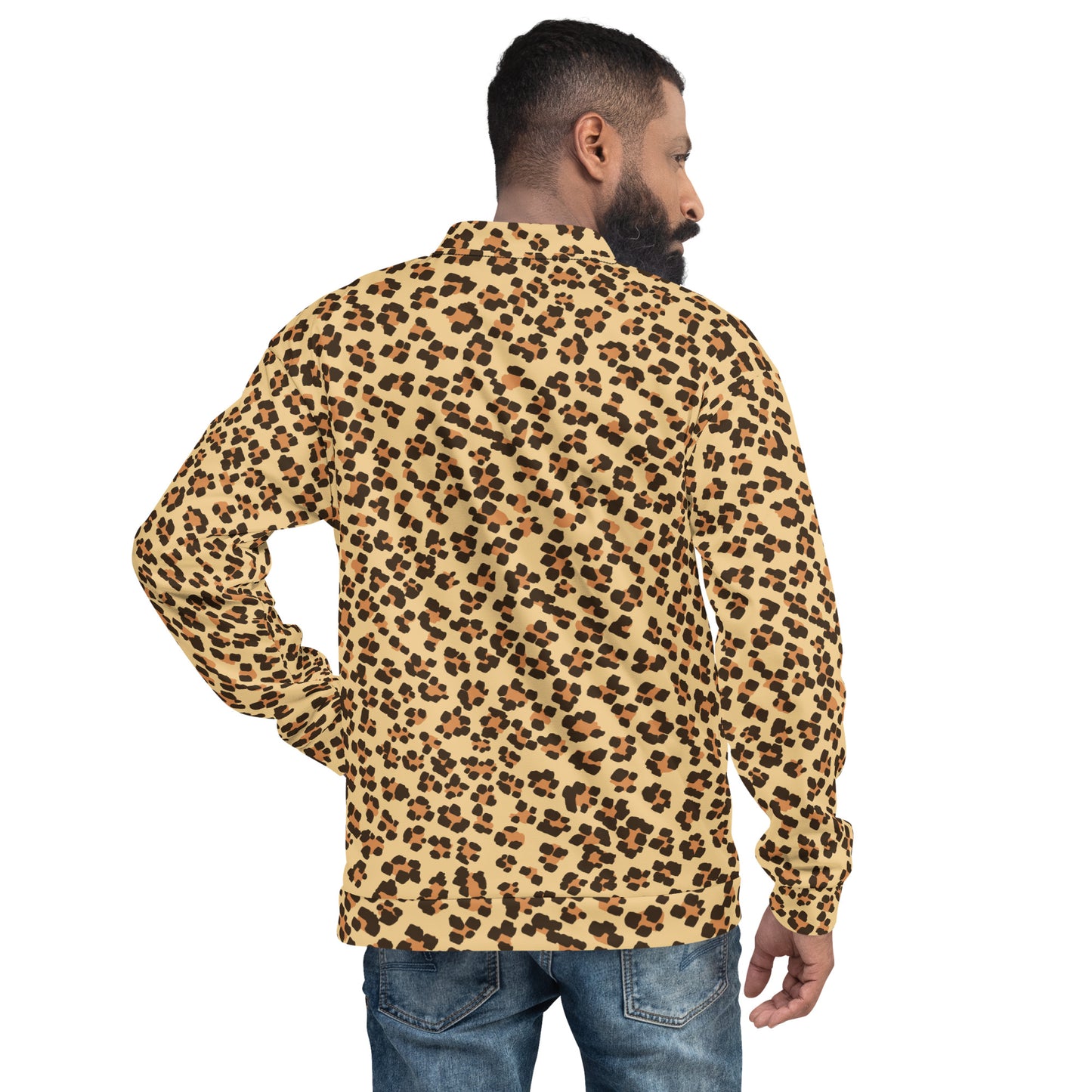 Brown Leopard Unisex Bomber Jacket