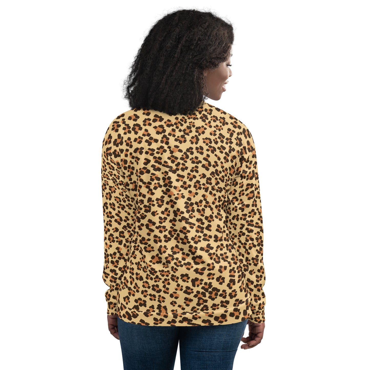 Brown Leopard Unisex Bomber Jacket