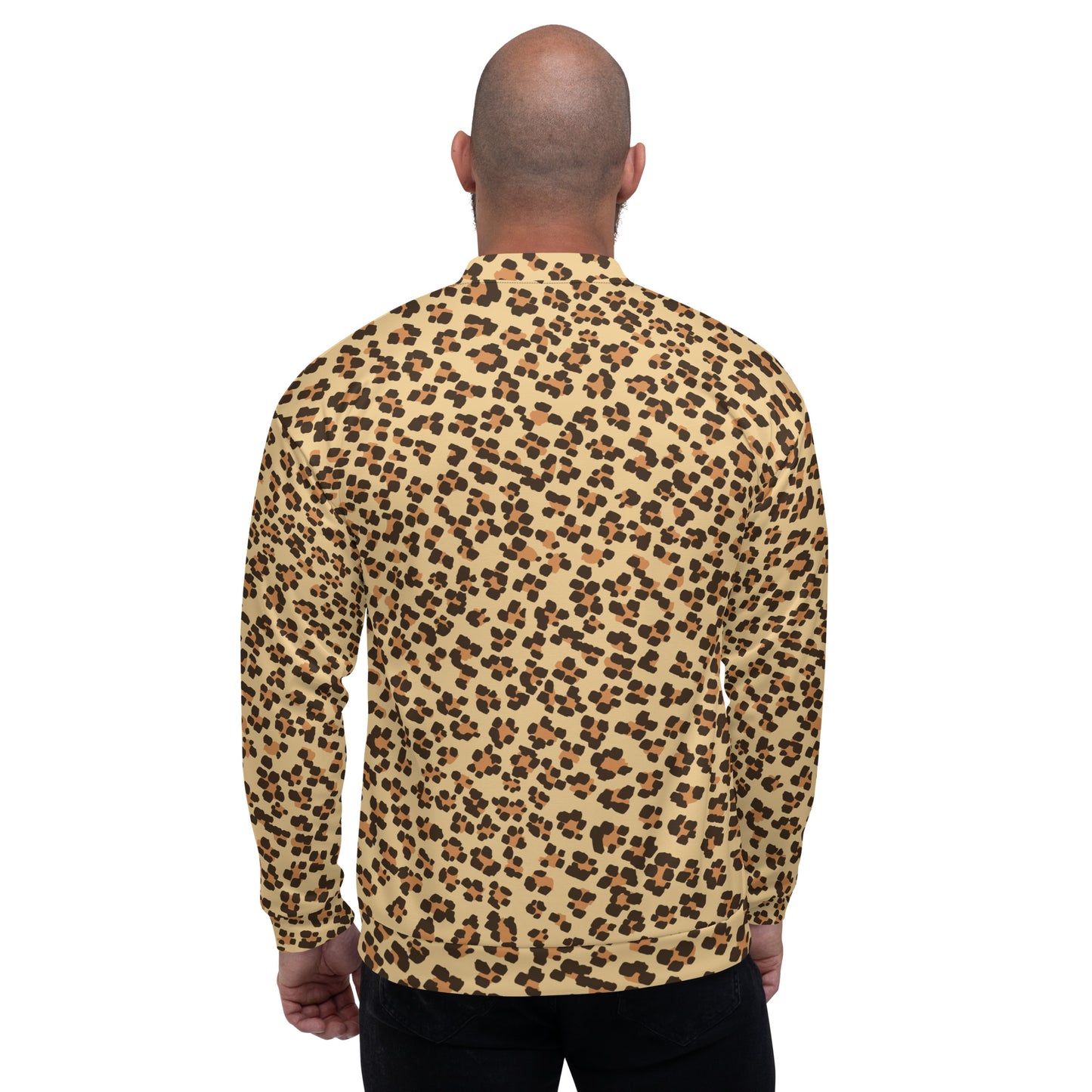 Brown Leopard Unisex Bomber Jacket