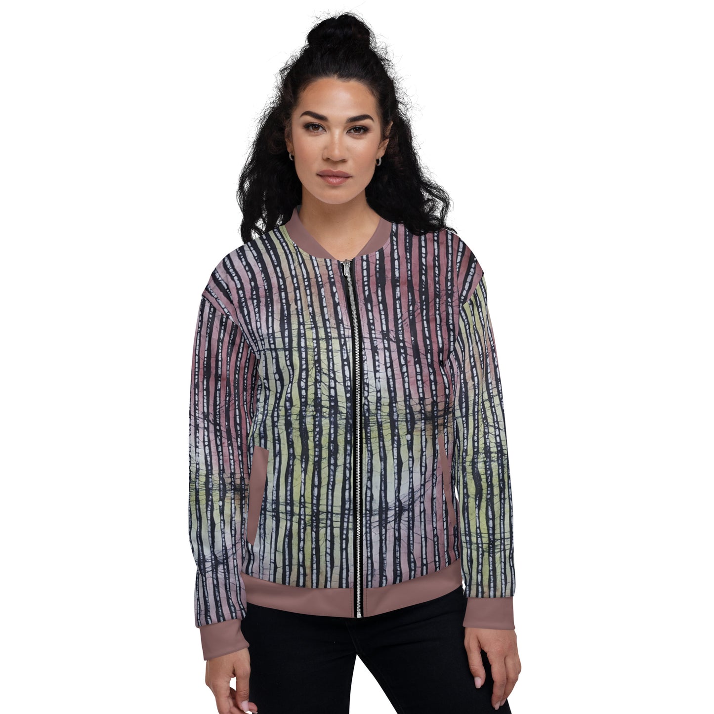 Candy Lines Adire Unisex Bomber Jacket