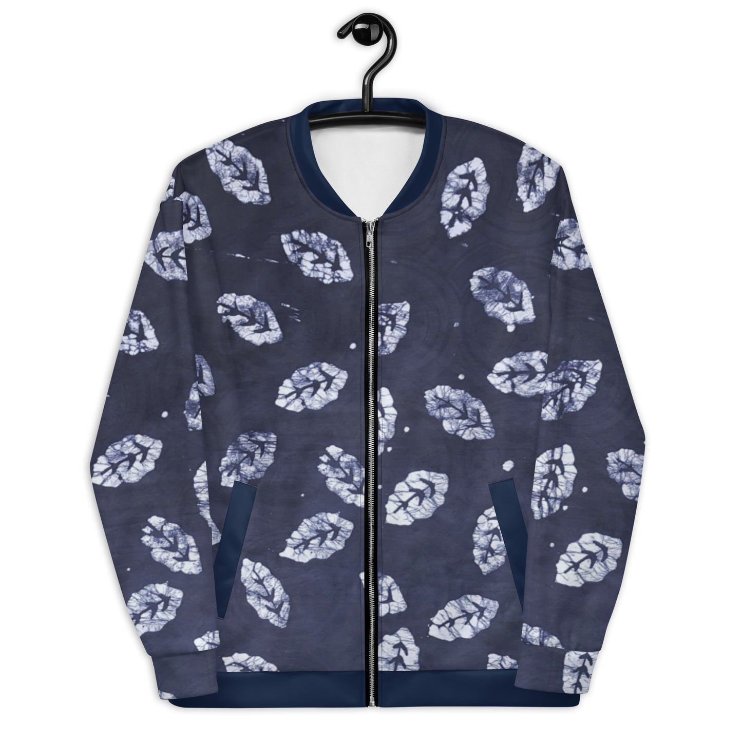 Indigo Leaf Adire Unisex Bomber Jacket