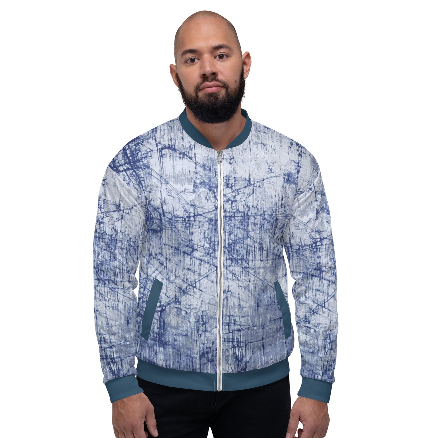 Blue Marble Adire Unisex Bomber Jacket