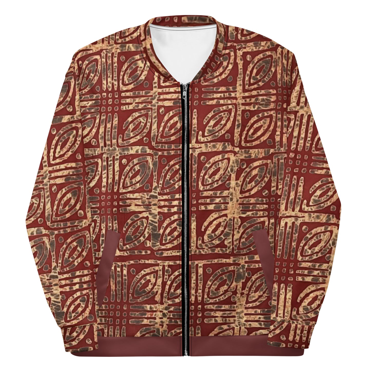 Copper & Gold Adire Unisex Bomber Jacket