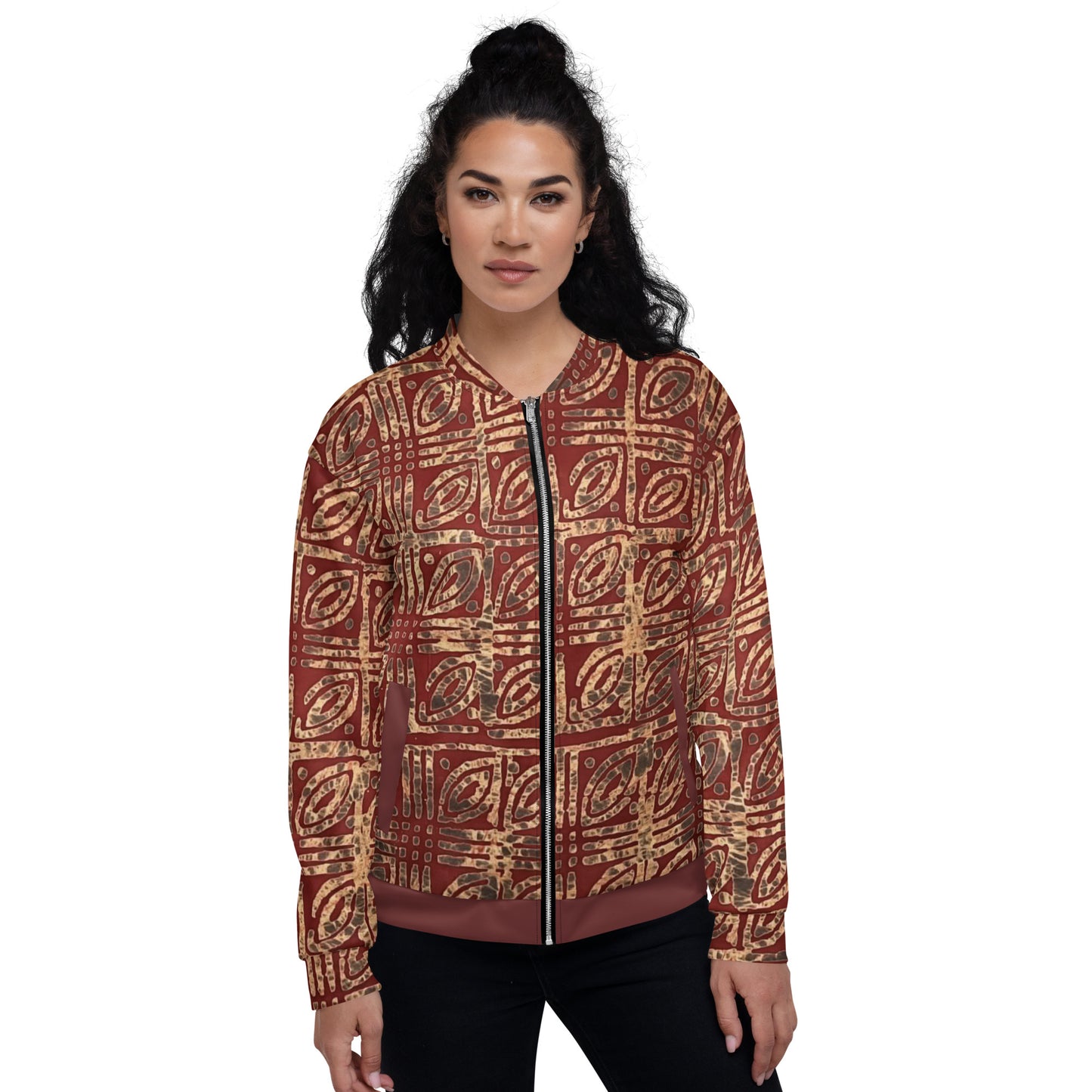 Copper & Gold Adire Unisex Bomber Jacket