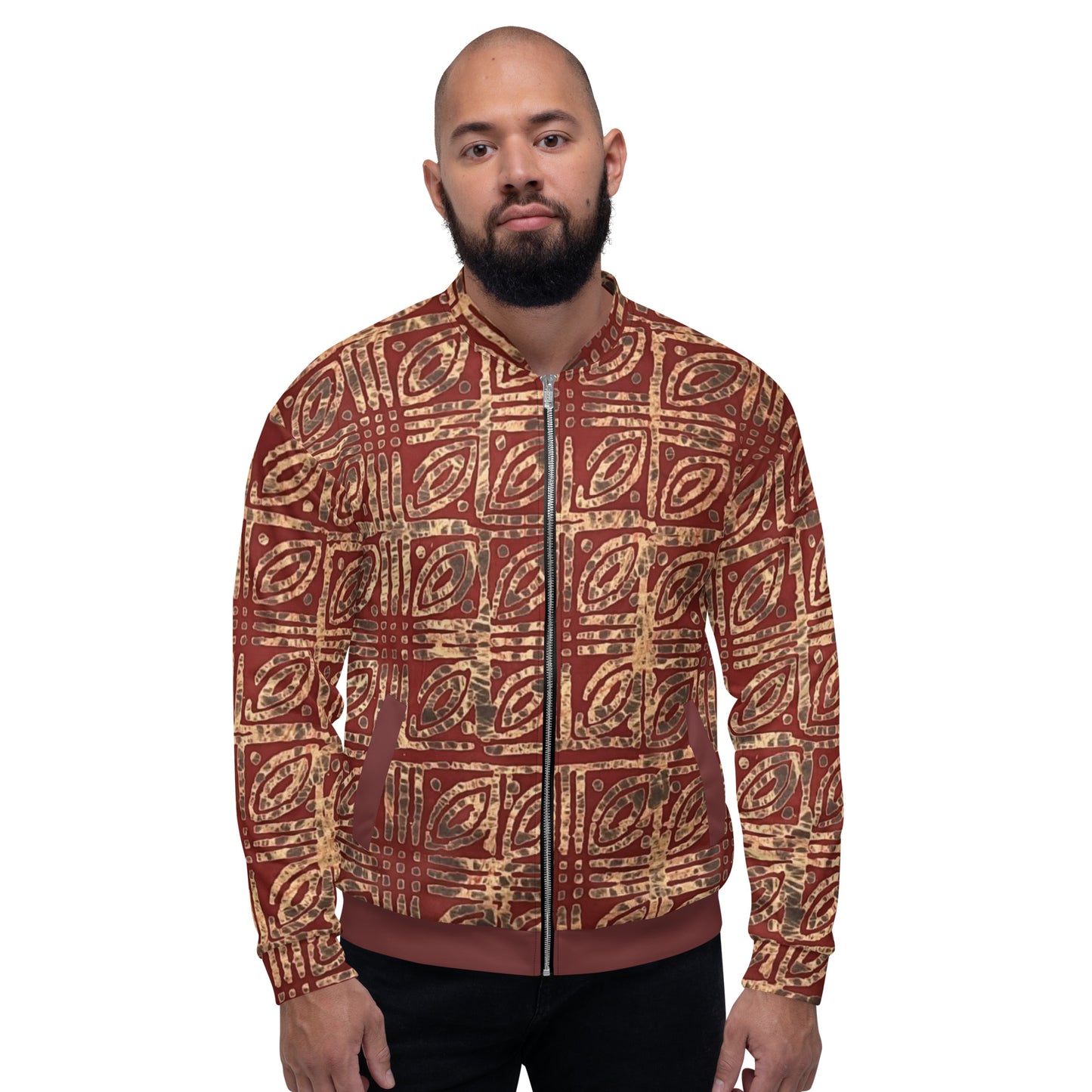 Copper & Gold Adire Unisex Bomber Jacket