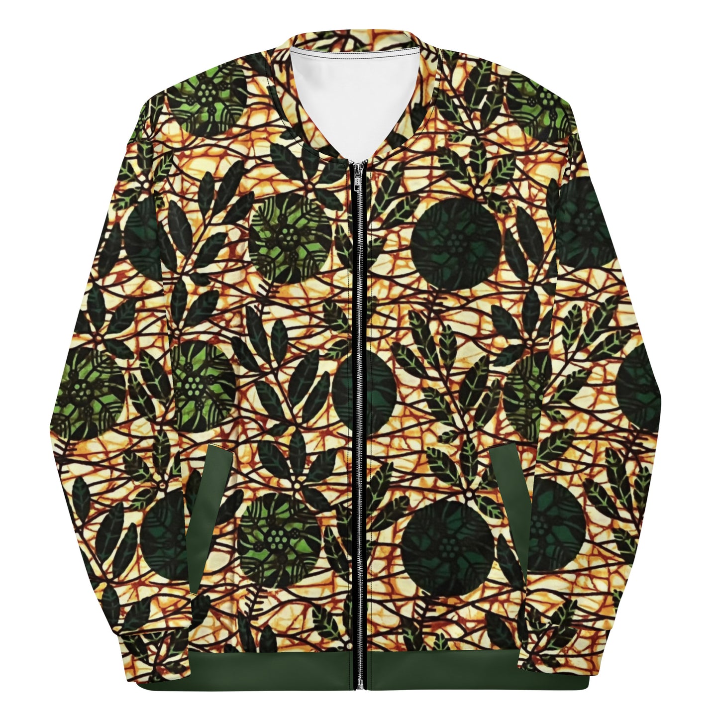 Green Leaf Wine Ankara Unisex Bomber Jacket