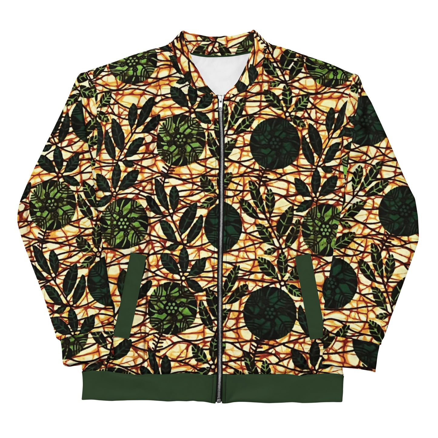 Green Leaf Wine Ankara Unisex Bomber Jacket