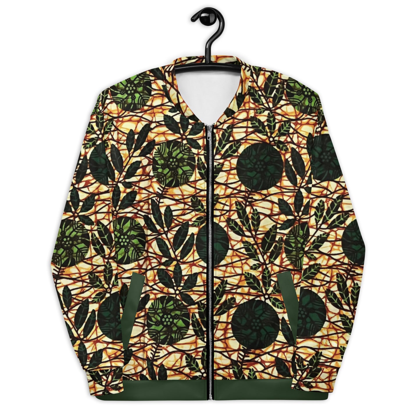 Green Leaf Wine Ankara Unisex Bomber Jacket