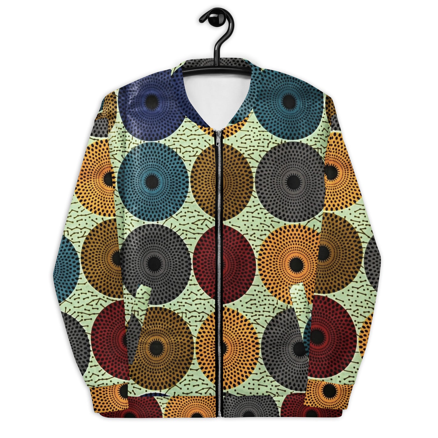 Multicolour Mandela Print Ankara Unisex Bomber Jacket