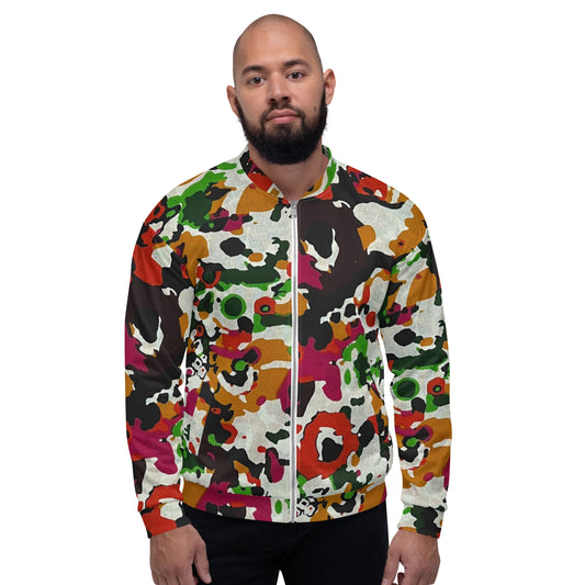 Multicolour Paint Ankara Unisex Bomber Jacket