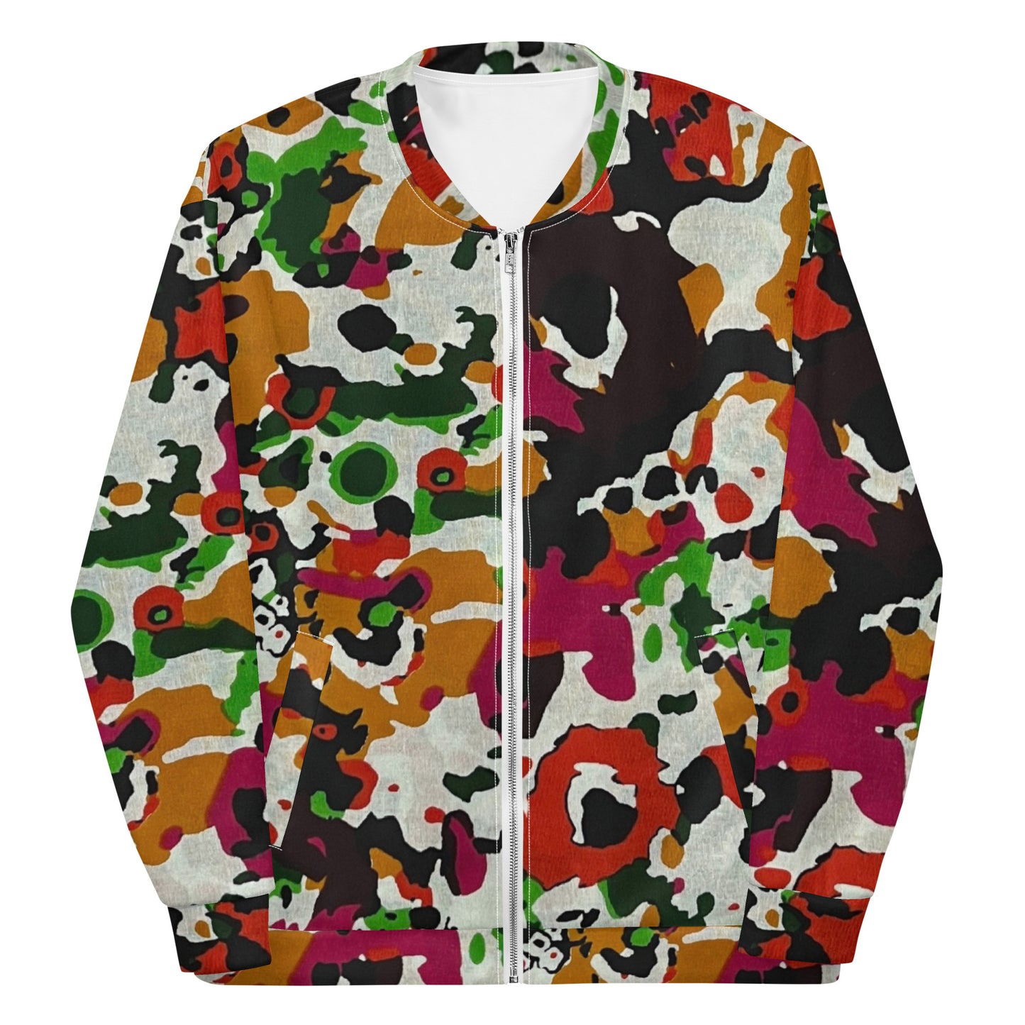 Multicolour Paint Ankara Unisex Bomber Jacket