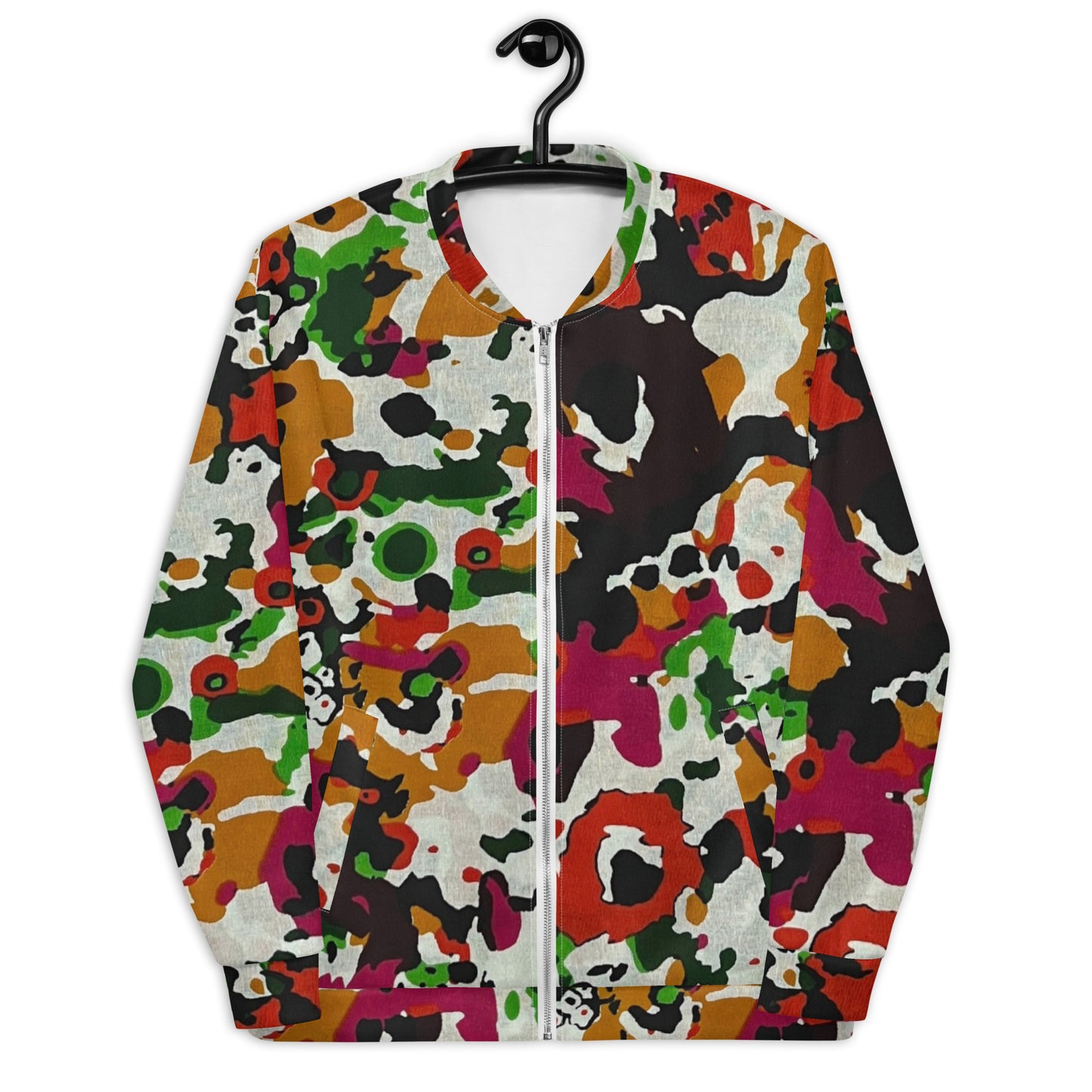 Multicolour Paint Ankara Unisex Bomber Jacket