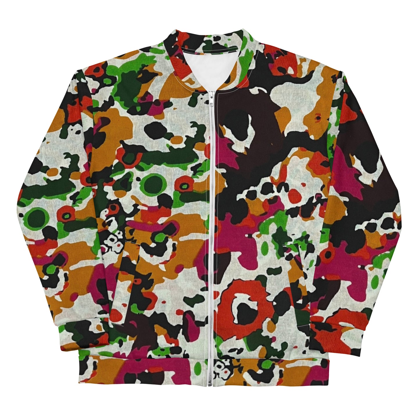 Multicolour Paint Ankara Unisex Bomber Jacket