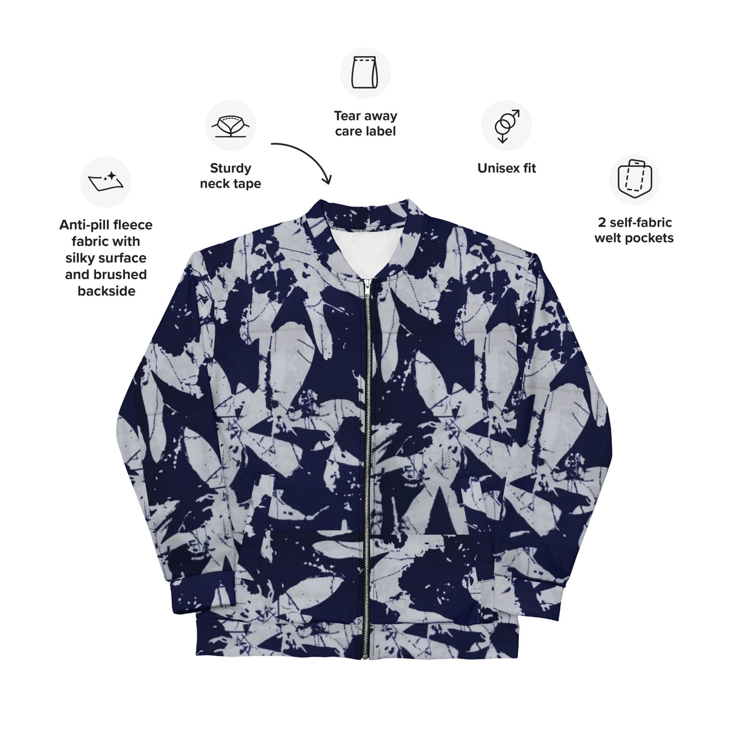 Indigo Adire Unisex Bomber Jacket