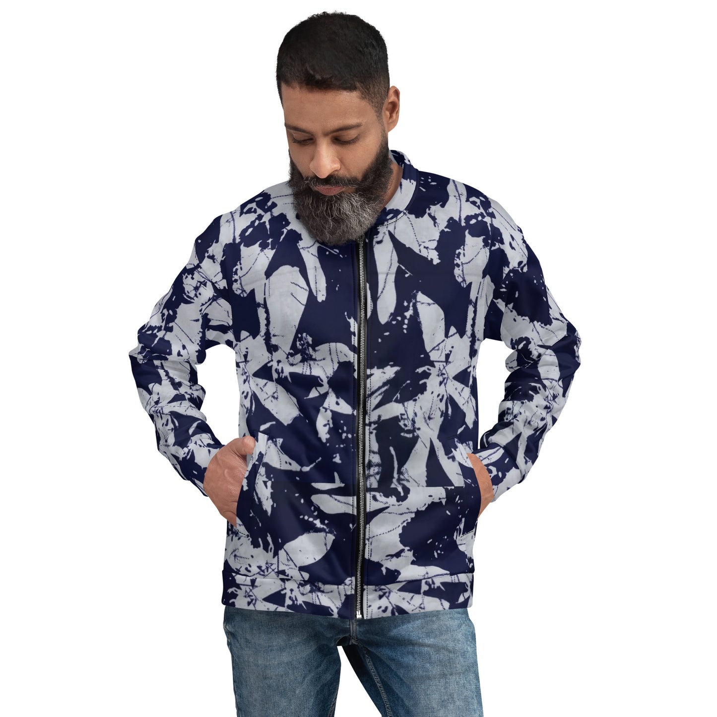 Indigo Adire Unisex Bomber Jacket