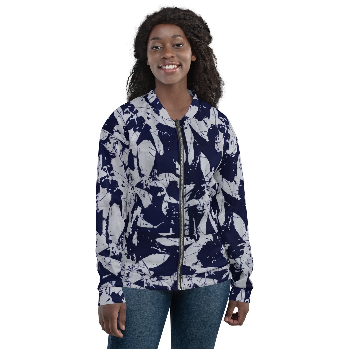 Indigo Adire Unisex Bomber Jacket